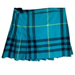 Burberry Pleated Golf Skirt Turquoise